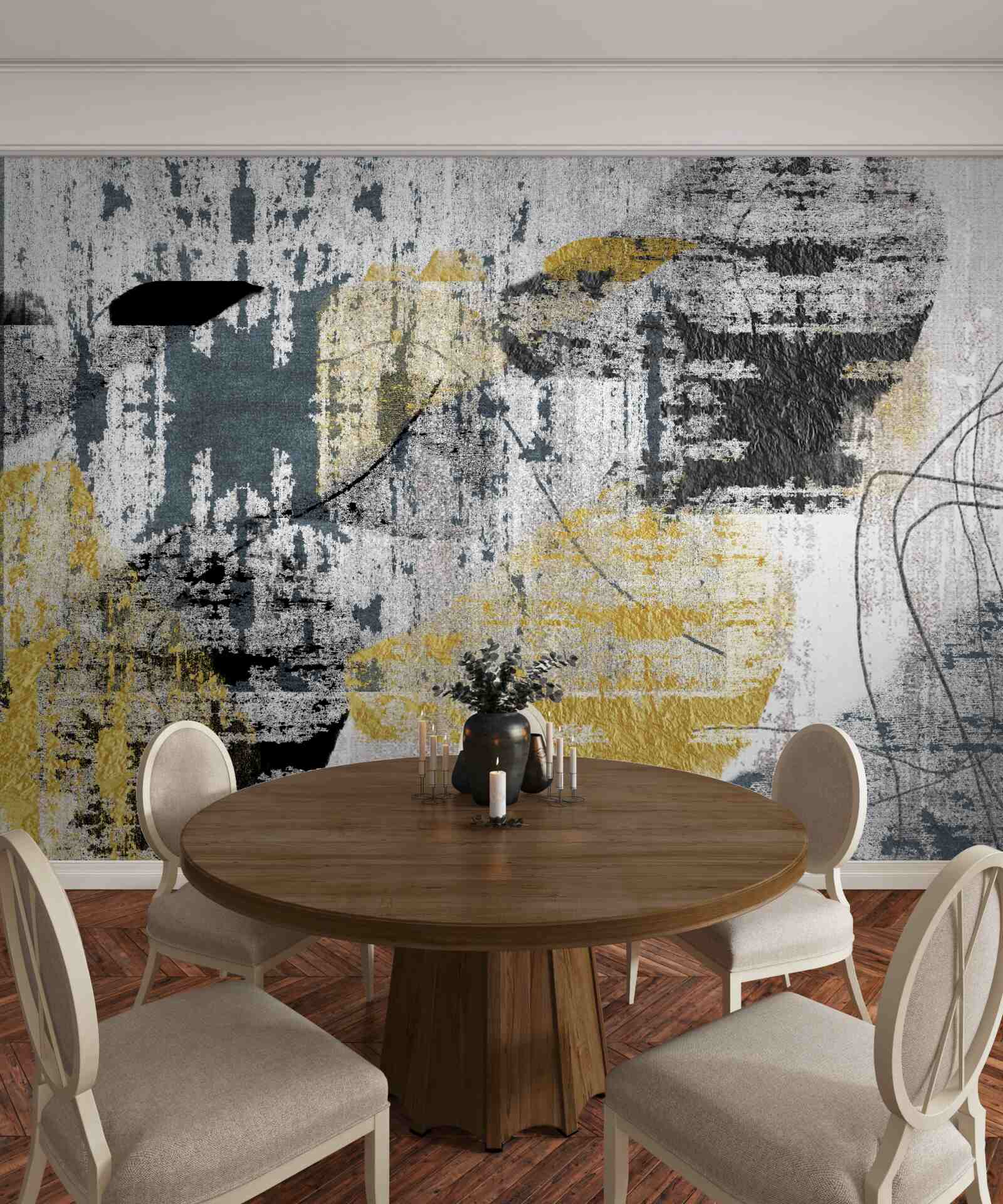 Фотошпалери фон, створений з абстракції чорних і золотих тонів