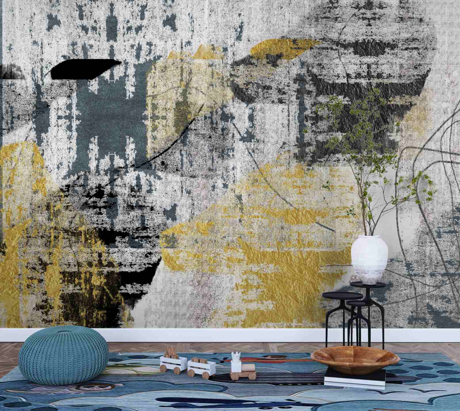 Фотошпалери фон, створений з абстракції чорних і золотих тонів