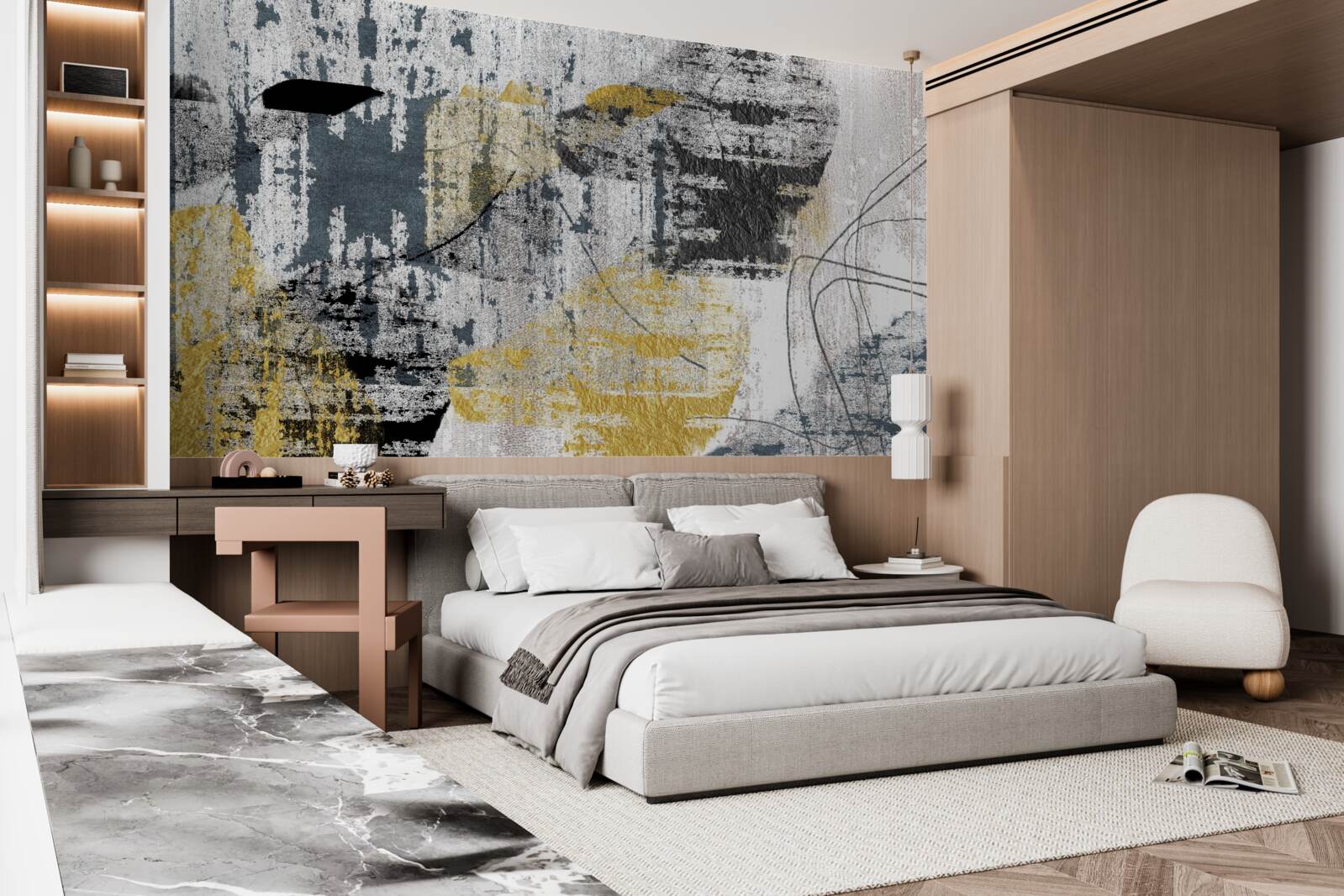 Фотошпалери фон, створений з абстракції чорних і золотих тонів