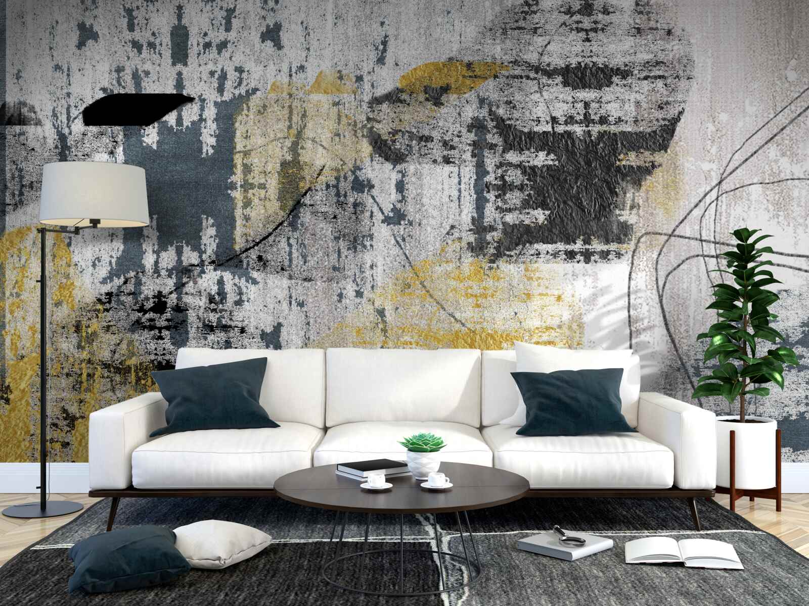 Фотошпалери фон, створений з абстракції чорних і золотих тонів