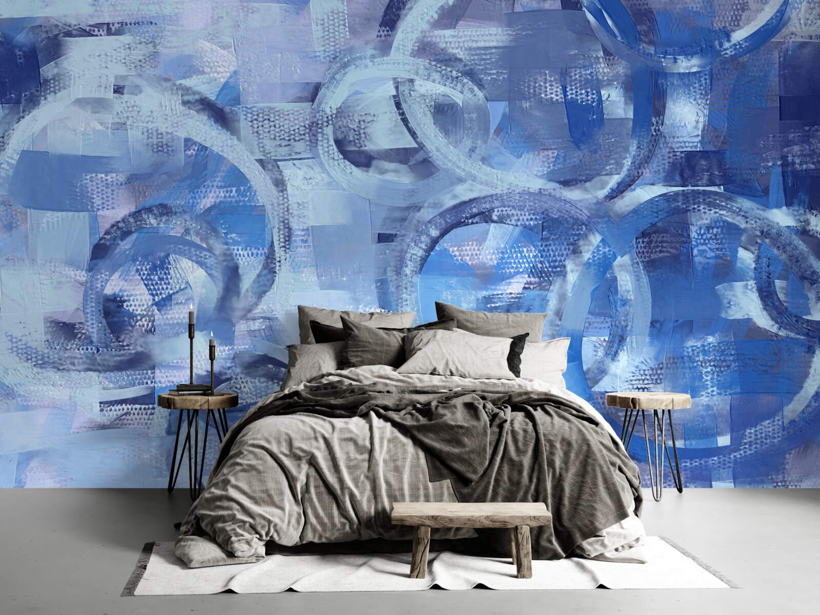 Фотошпалери вода дзвенить на блакитній поверхні