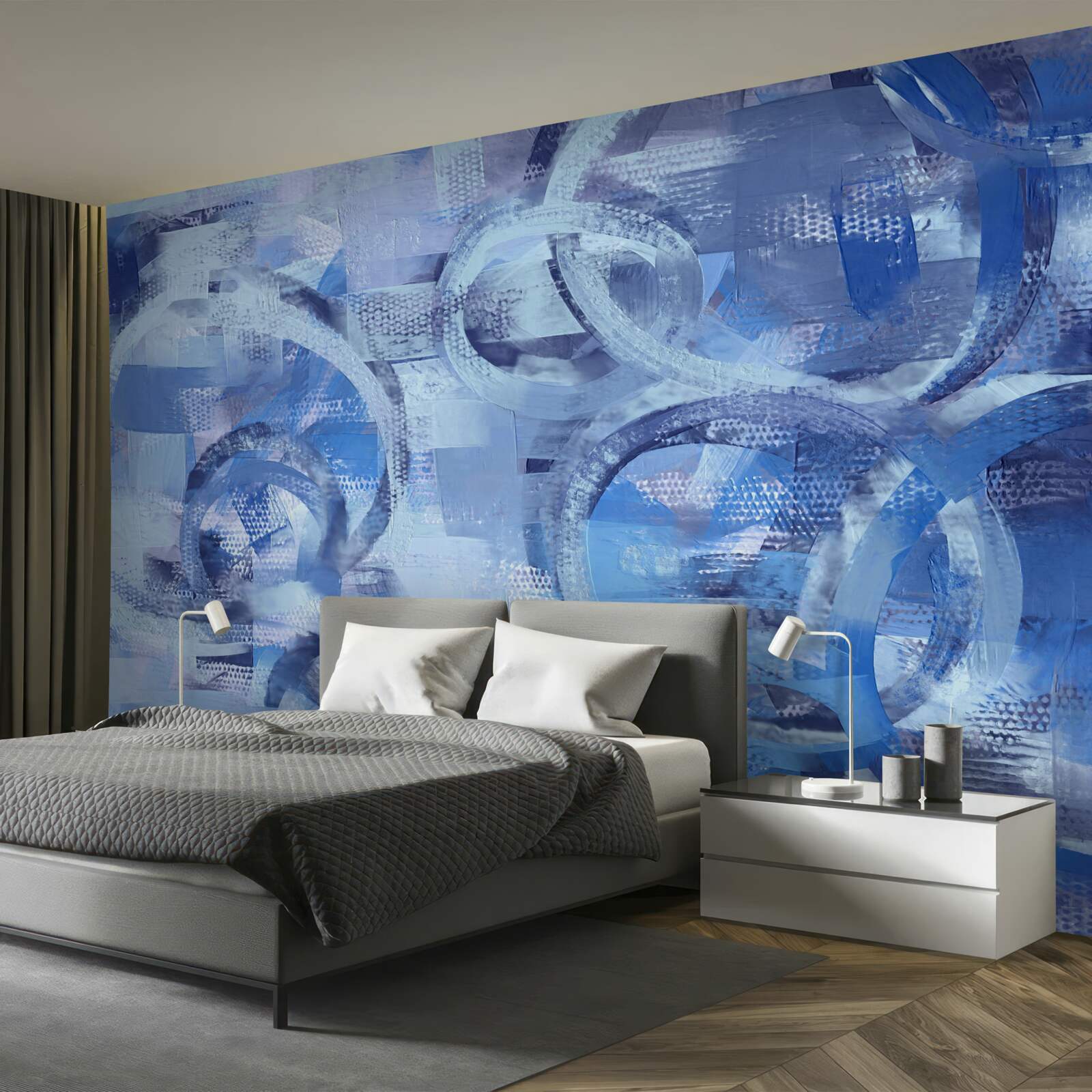 Фотошпалери вода дзвенить на блакитній поверхні