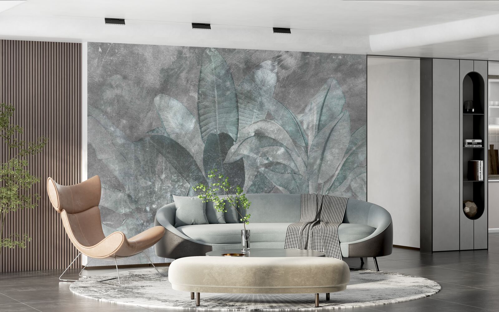 Фотошпалери папороть під густою зливою