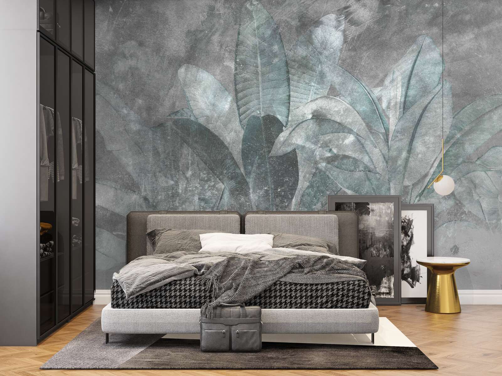 Фотошпалери папороть під густою зливою