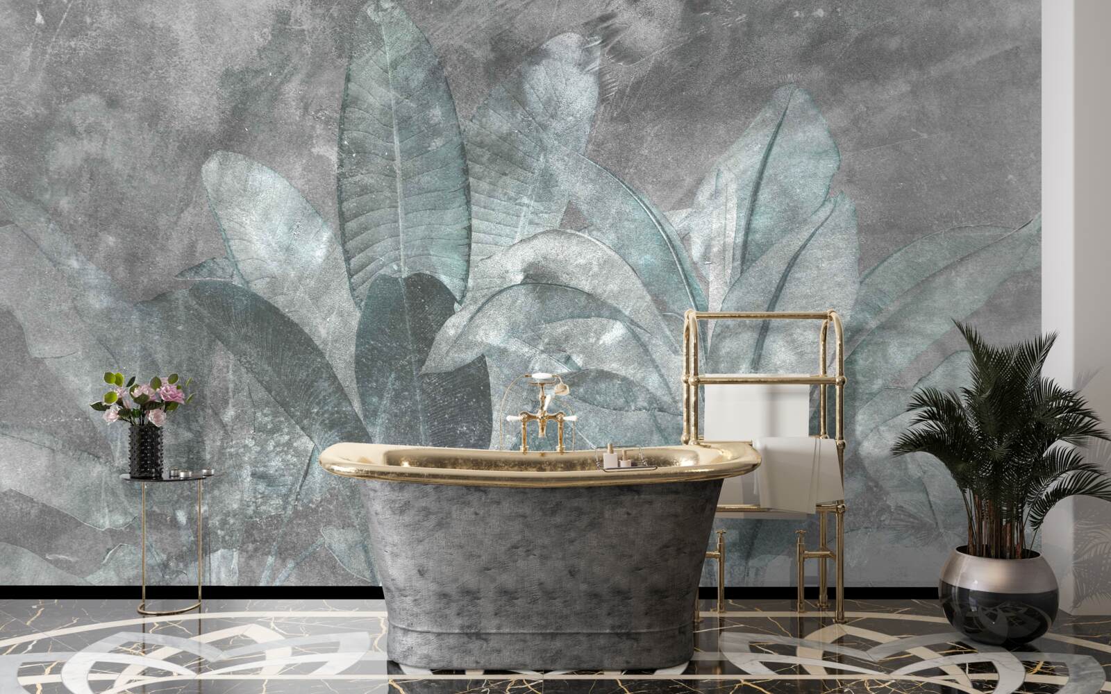 Фотошпалери папороть під густою зливою