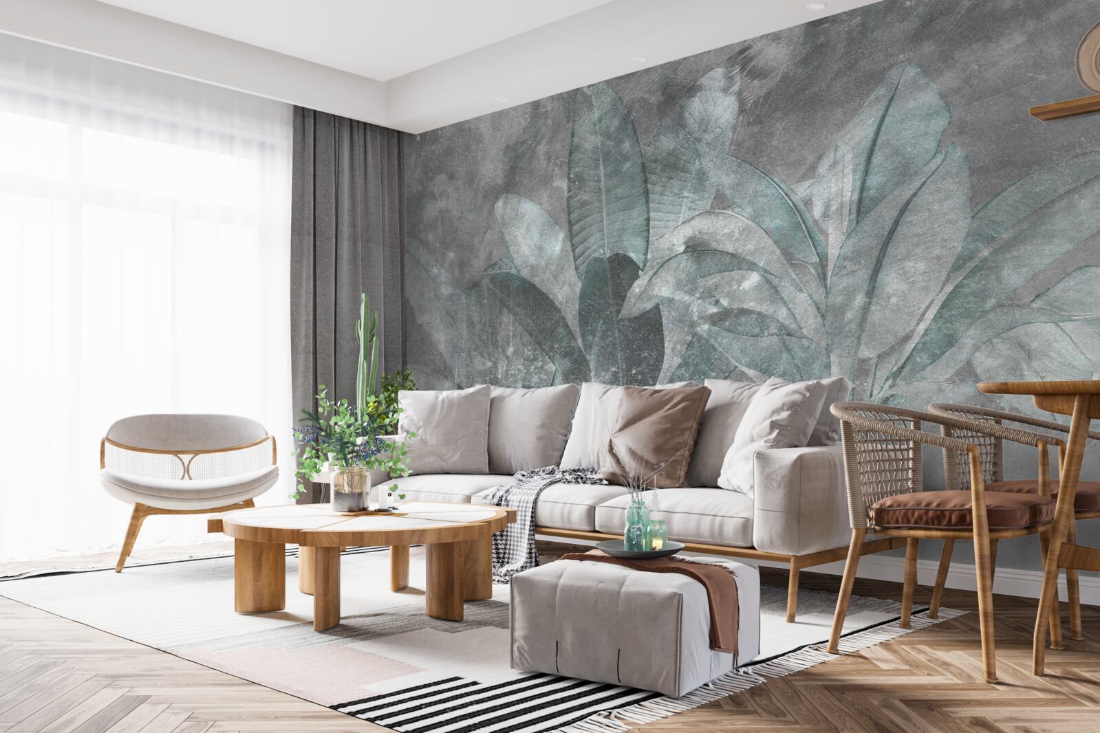 Фотошпалери папороть під густою зливою