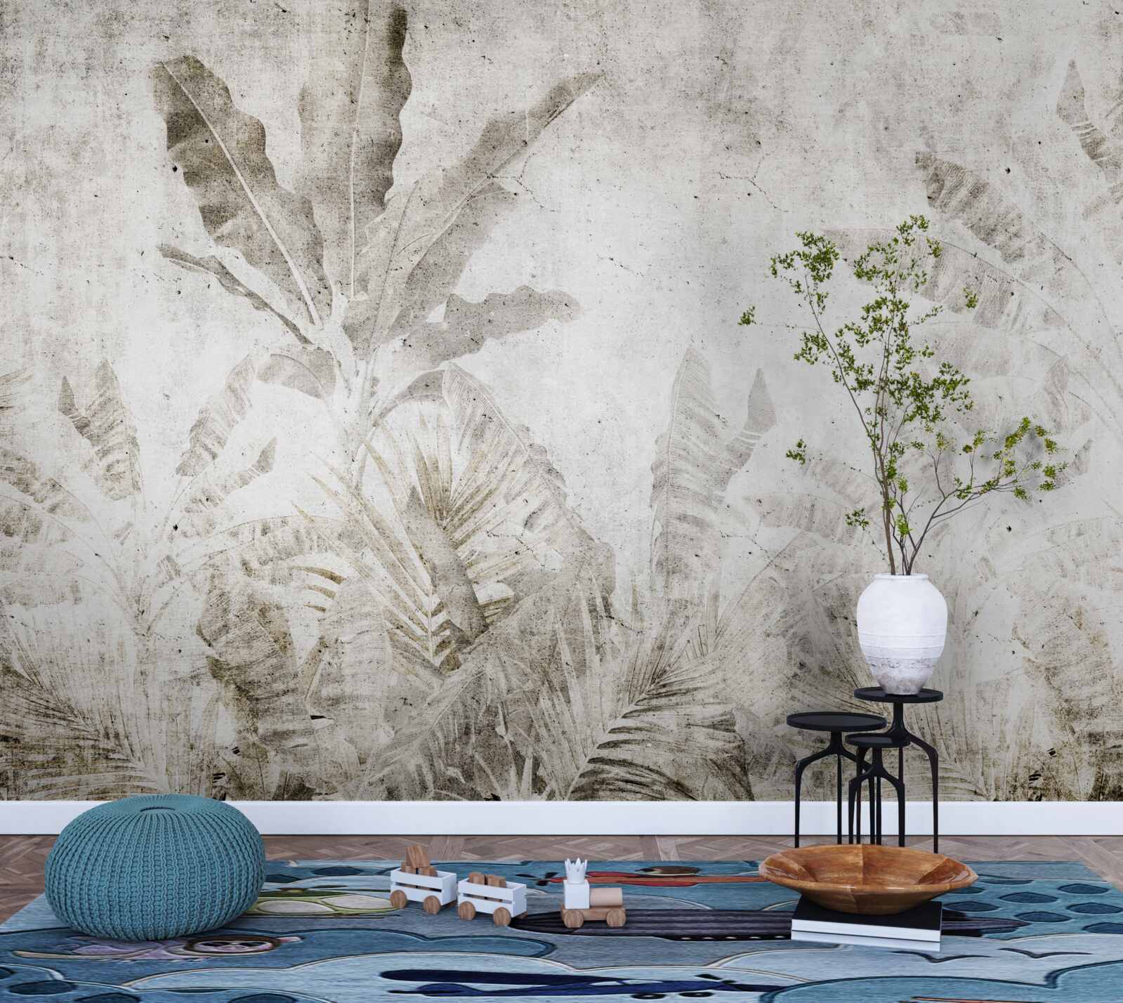 Фотошпалери туман огортає листя тропічних дерев