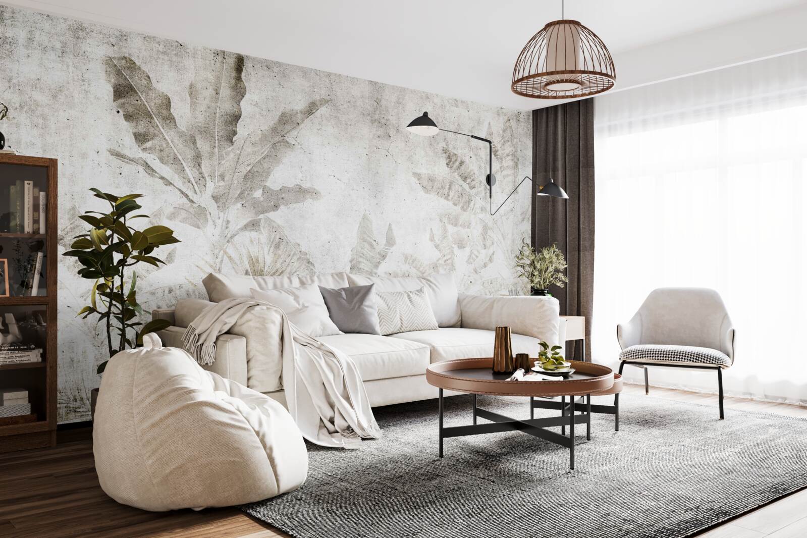 Фотошпалери туман огортає листя тропічних дерев