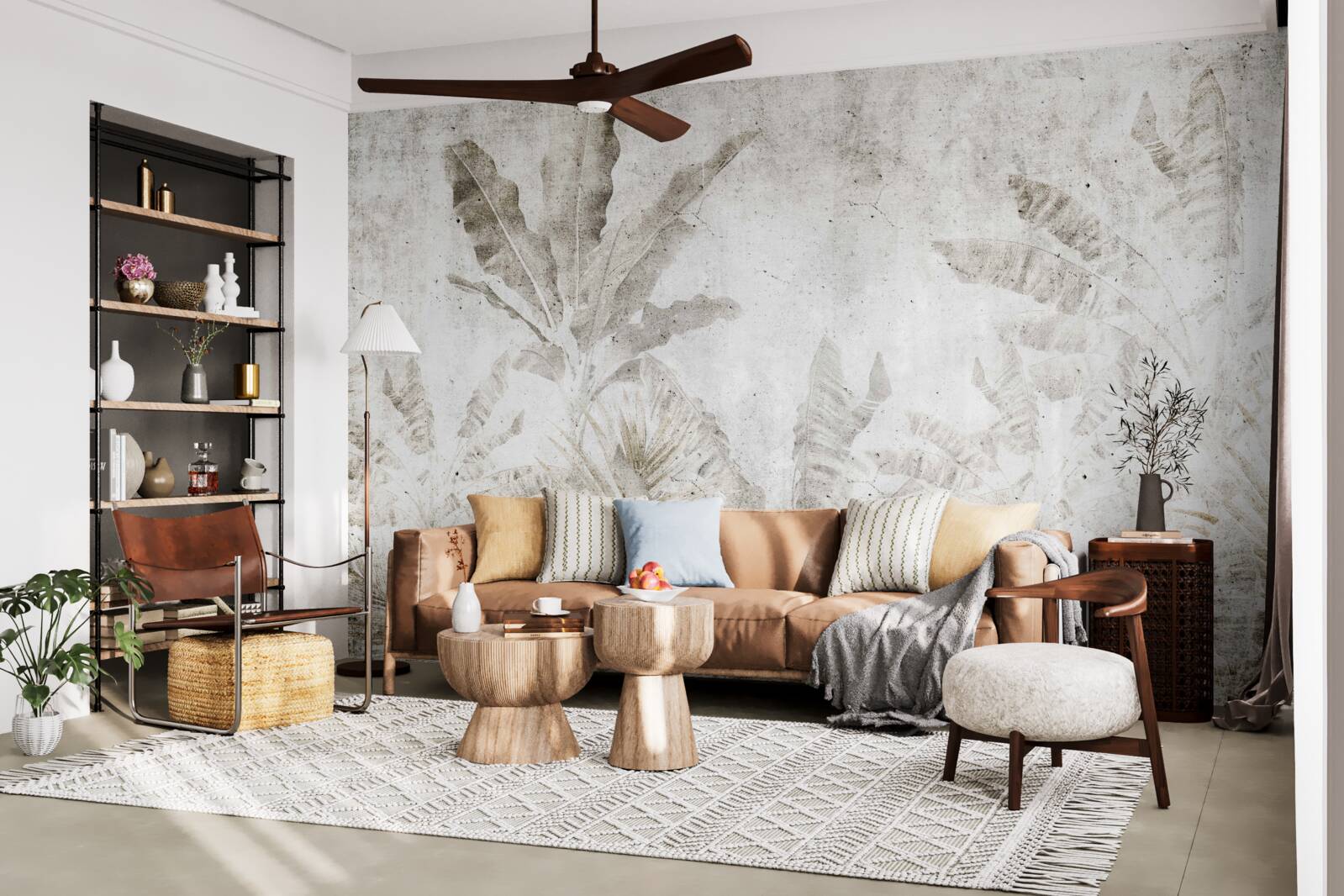 Фотошпалери туман огортає листя тропічних дерев