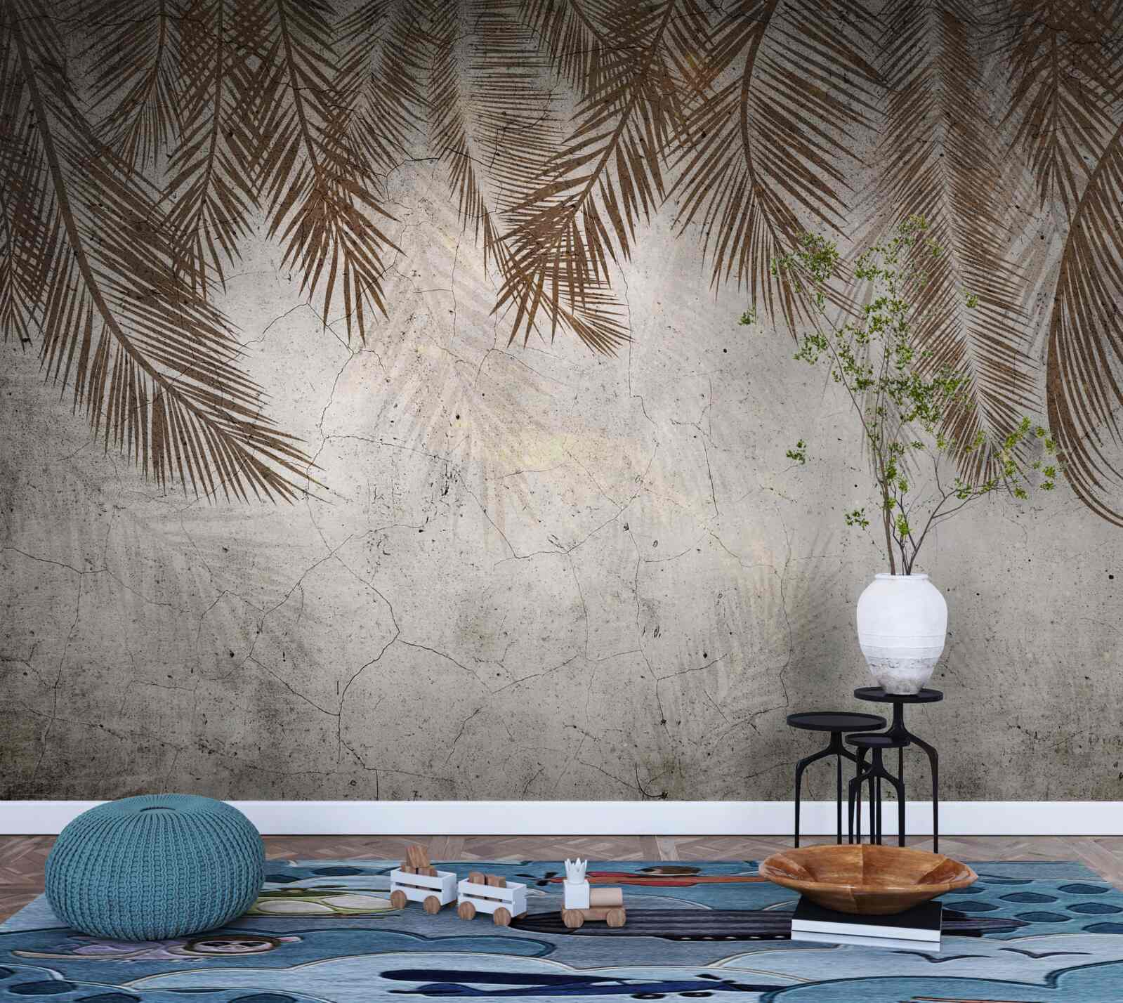 Фотошпалери висять золоті листя папороті