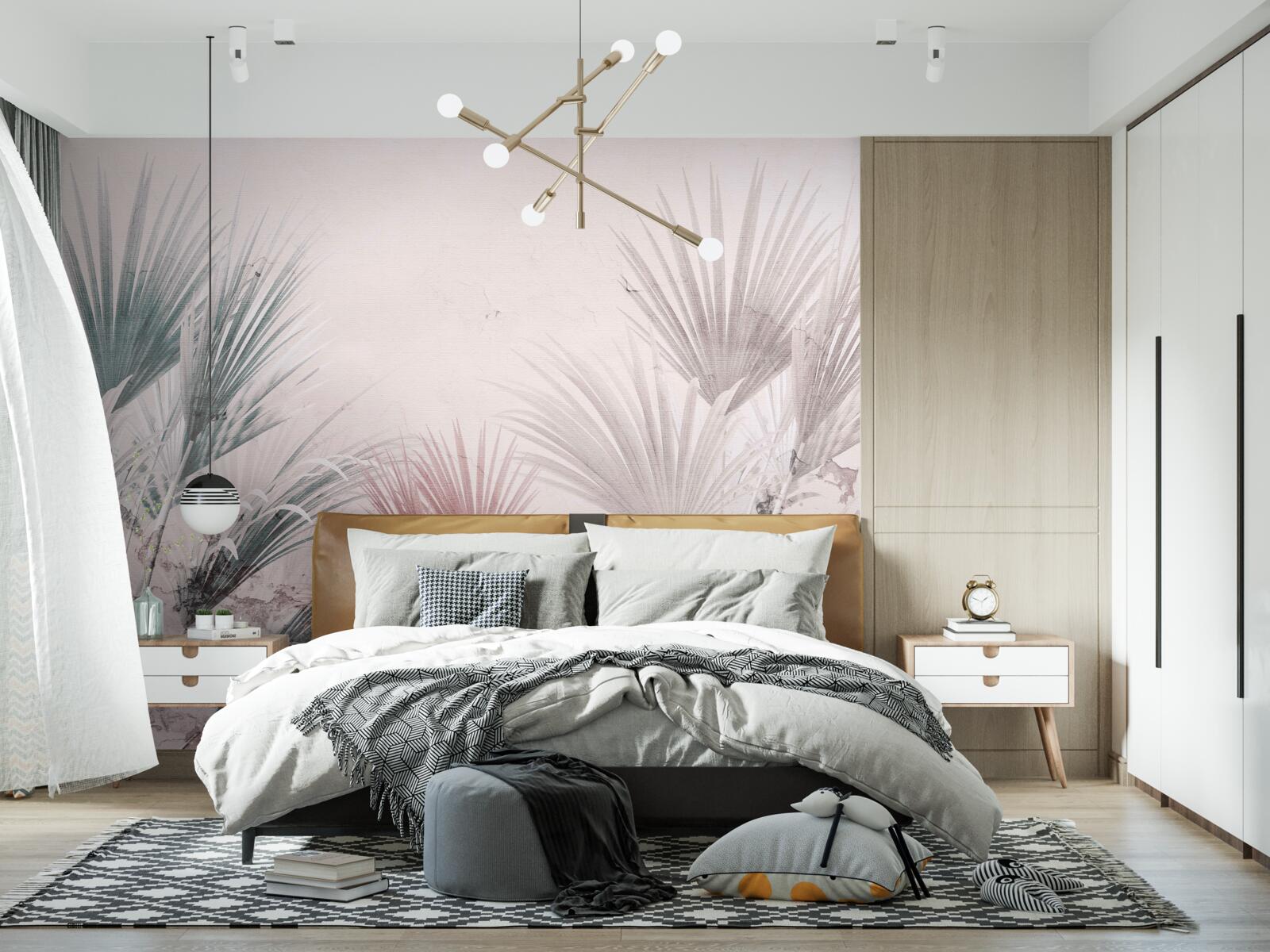 Фотошпалери різнокольорові тропічні папороті