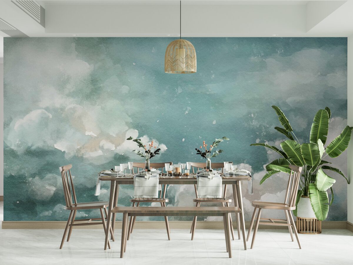 Фотошпалери хмари над спокійною поверхнею води