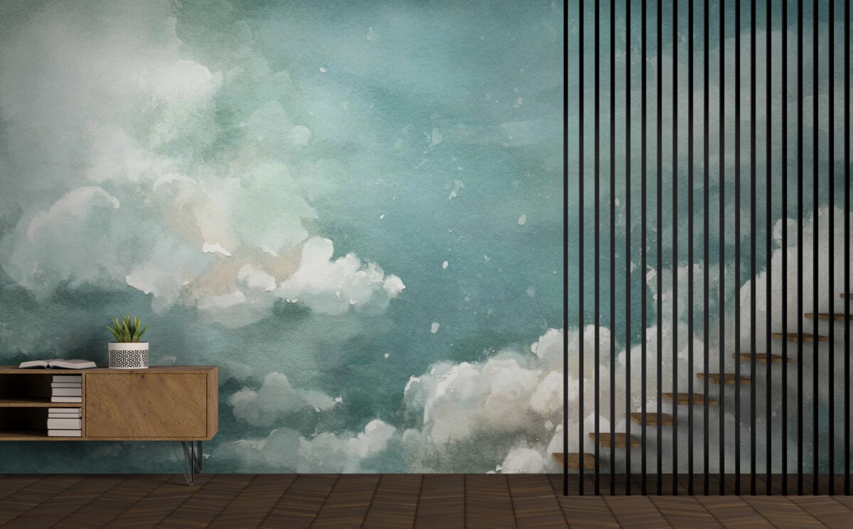 Фотошпалери хмари над спокійною поверхнею води