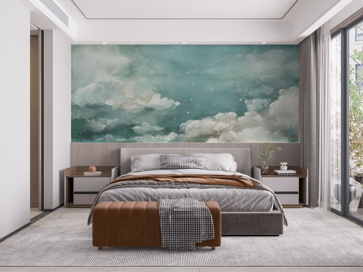 Фотошпалери хмари над спокійною поверхнею води