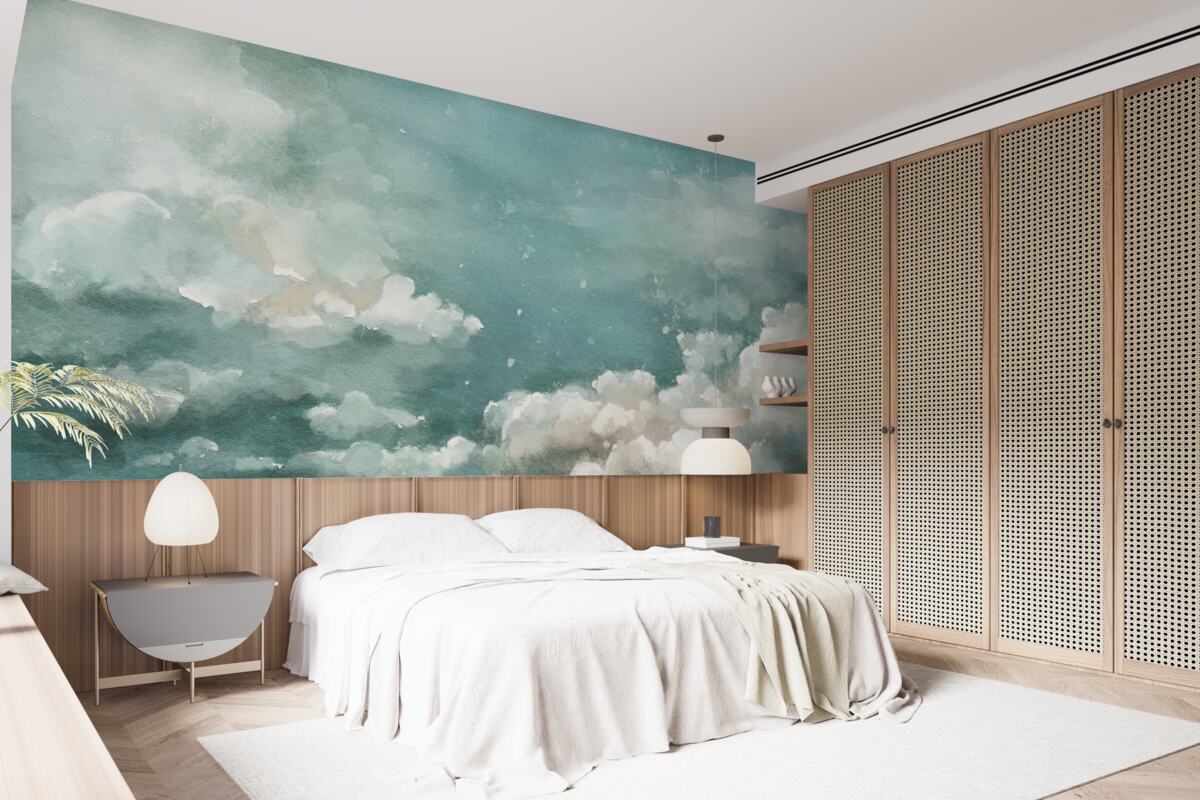 Фотошпалери хмари над спокійною поверхнею води