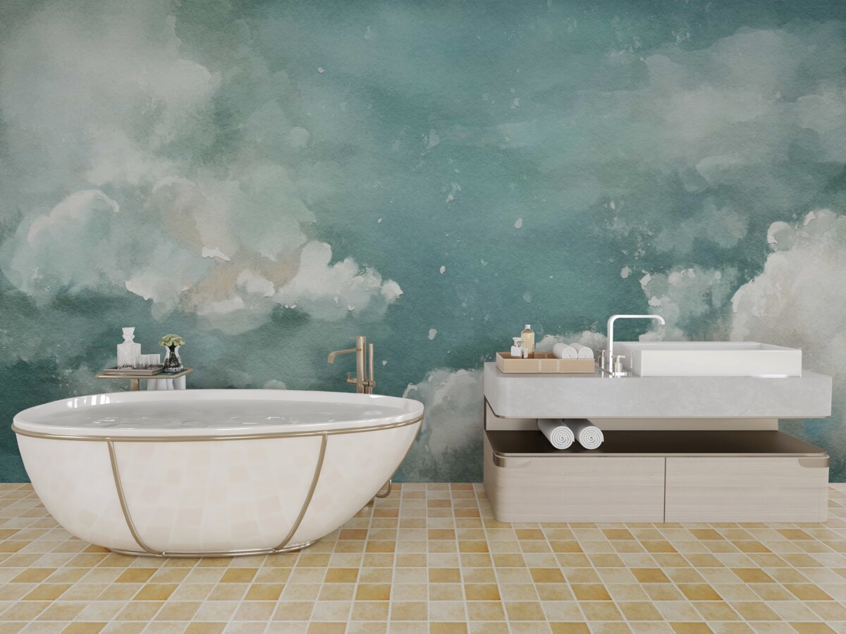 Фотошпалери хмари над спокійною поверхнею води