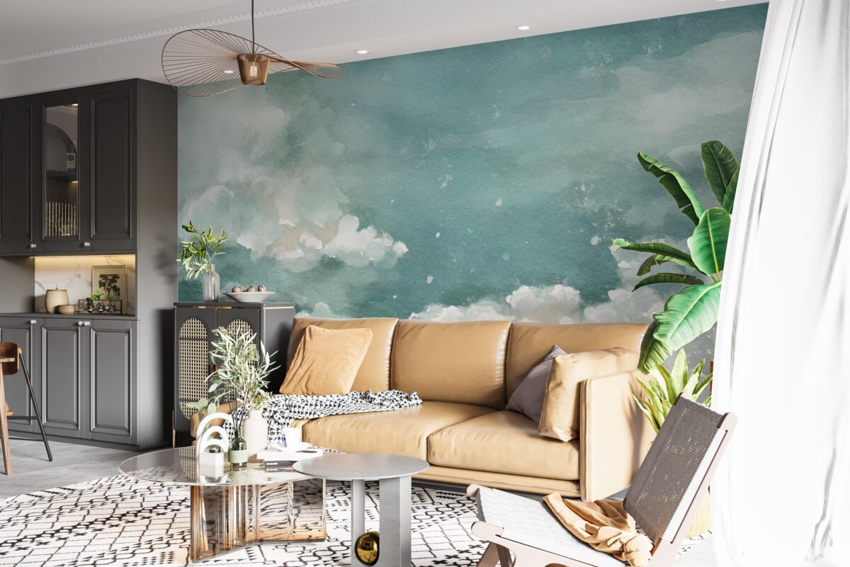 Фотошпалери хмари над спокійною поверхнею води