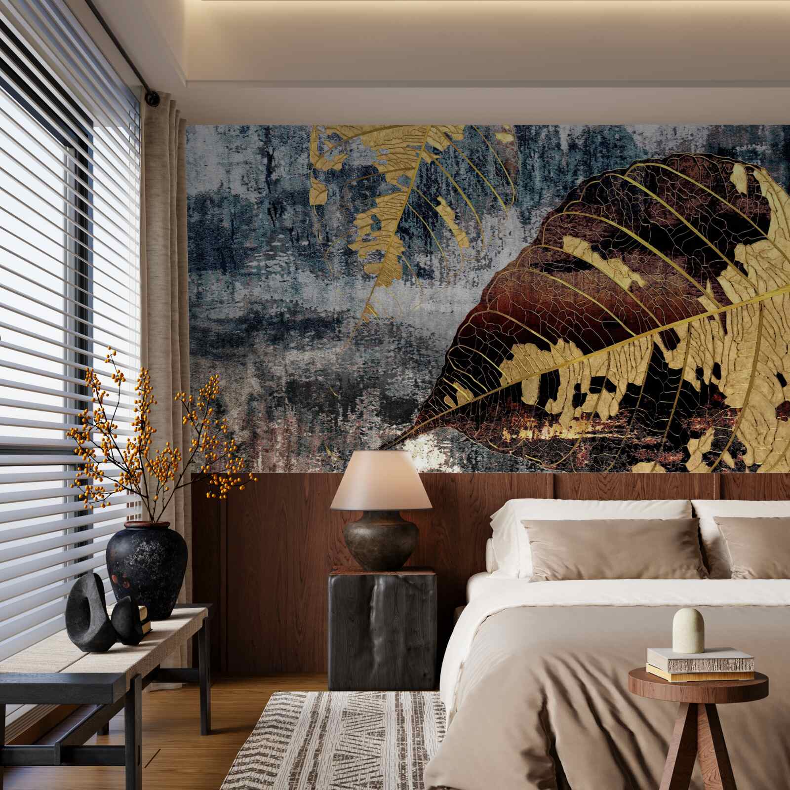 Фотошпалери осінній дощ над поверхнею води