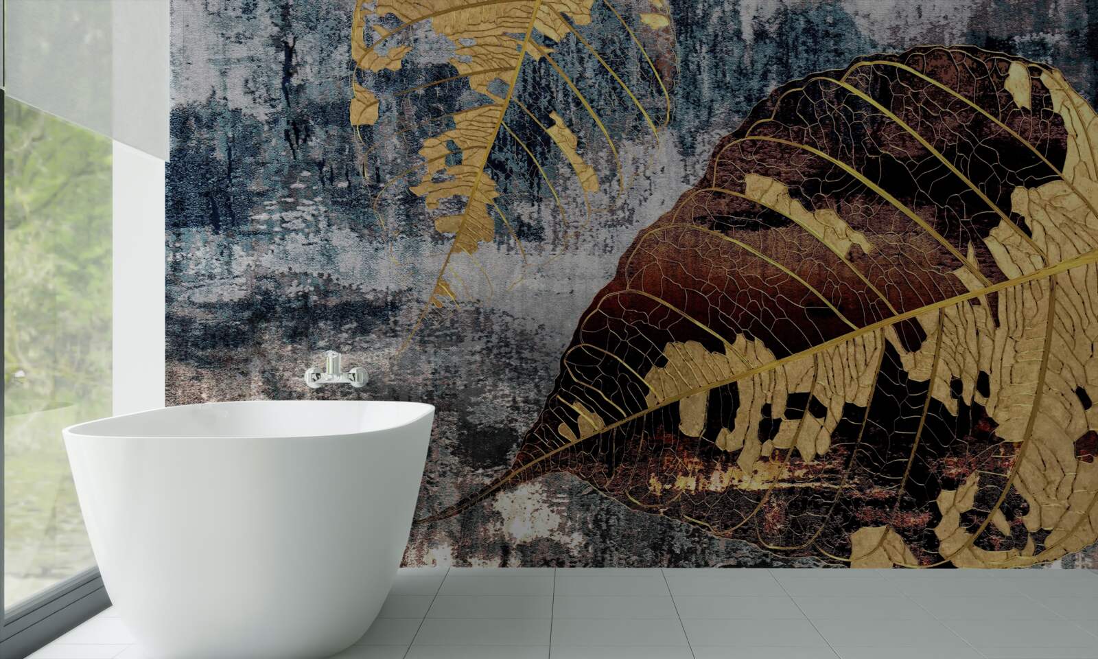 Фотошпалери осінній дощ над поверхнею води