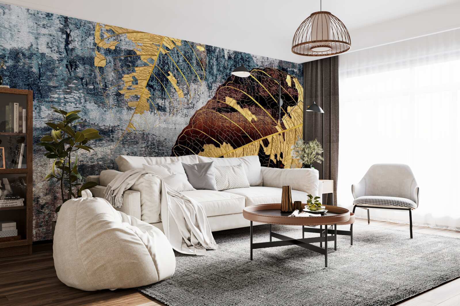 Фотошпалери осінній дощ над поверхнею води