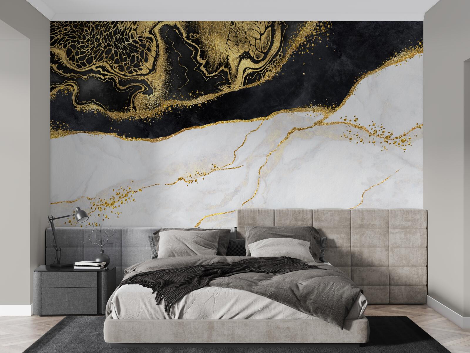 Фотошпалери чорні хвилі оточують піщане узбережжя