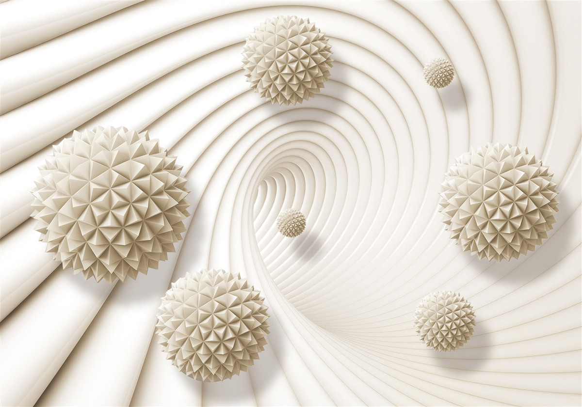 Фотошпалери яскраві кульки у формі спиць у вихорі