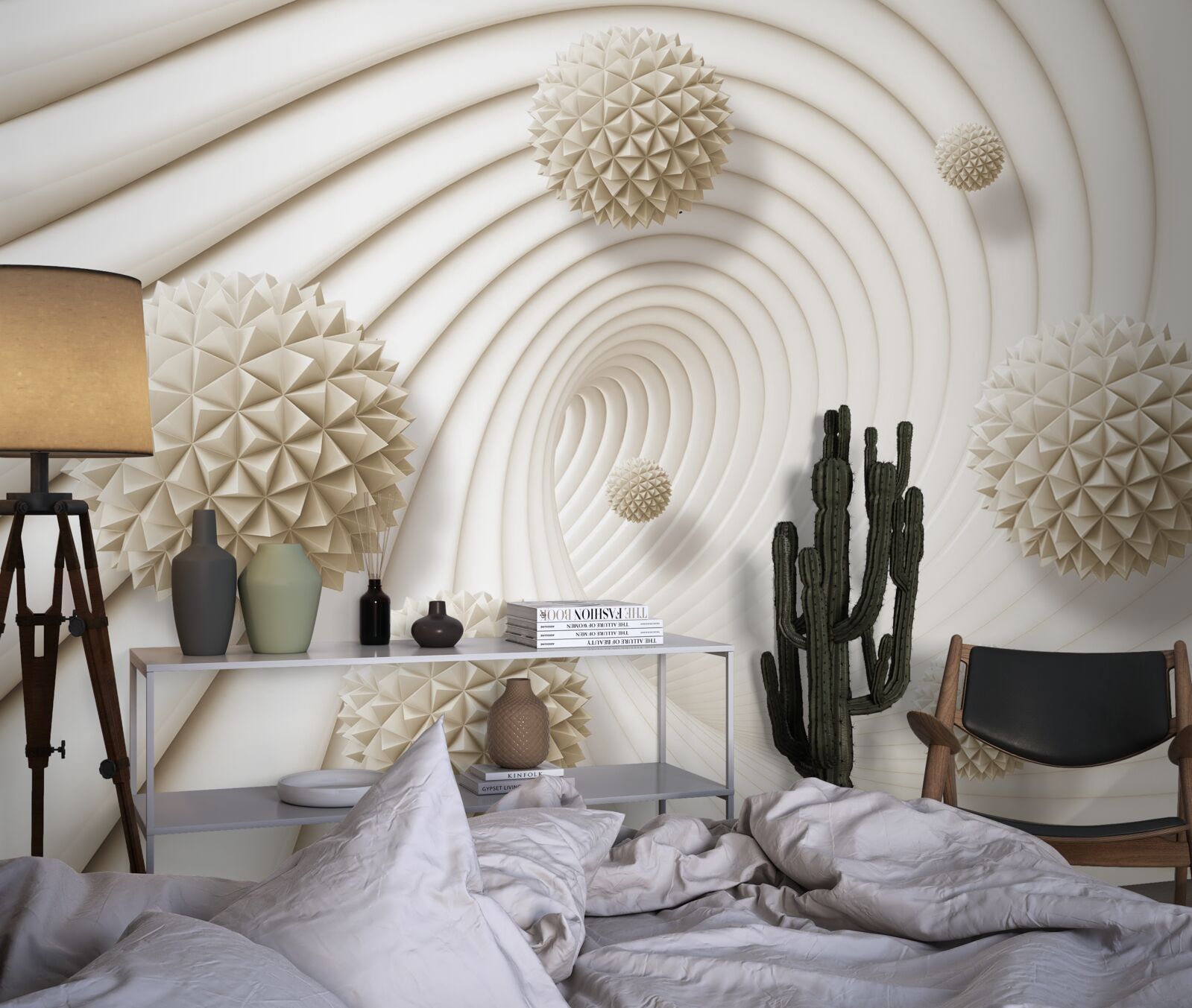 Фотошпалери яскраві кульки у формі спиць у вихорі