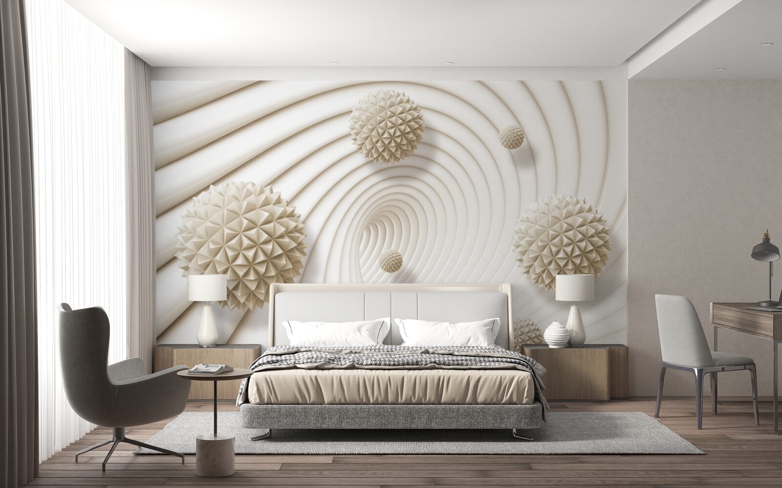 Фотошпалери яскраві кульки у формі спиць у вихорі