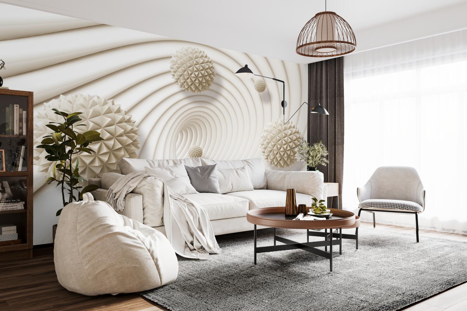 Фотошпалери яскраві кульки у формі спиць у вихорі