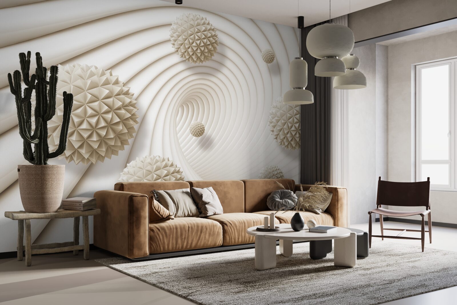 Фотошпалери яскраві кульки у формі спиць у вихорі