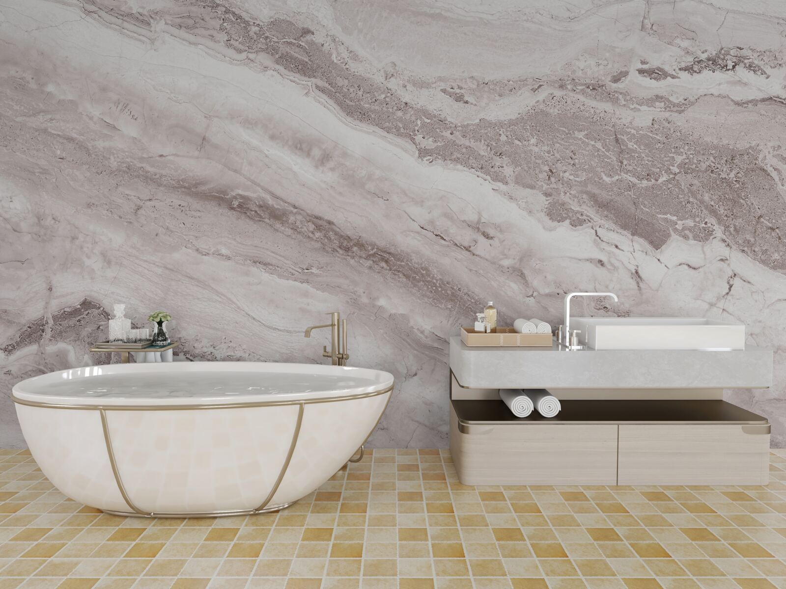 Фотошпалери світло-коричневий мармур