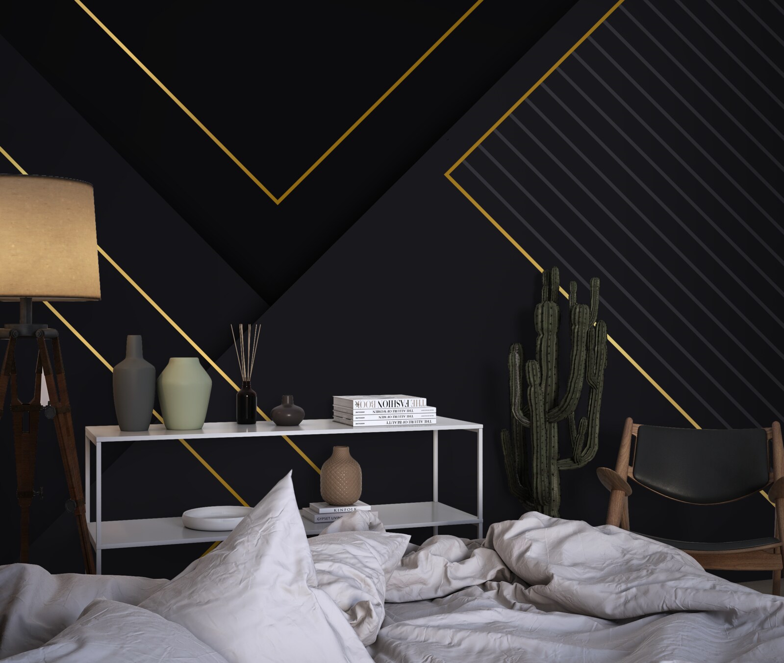 Фотошпалери прямокутники золотистого кольору з чорною серцевиною