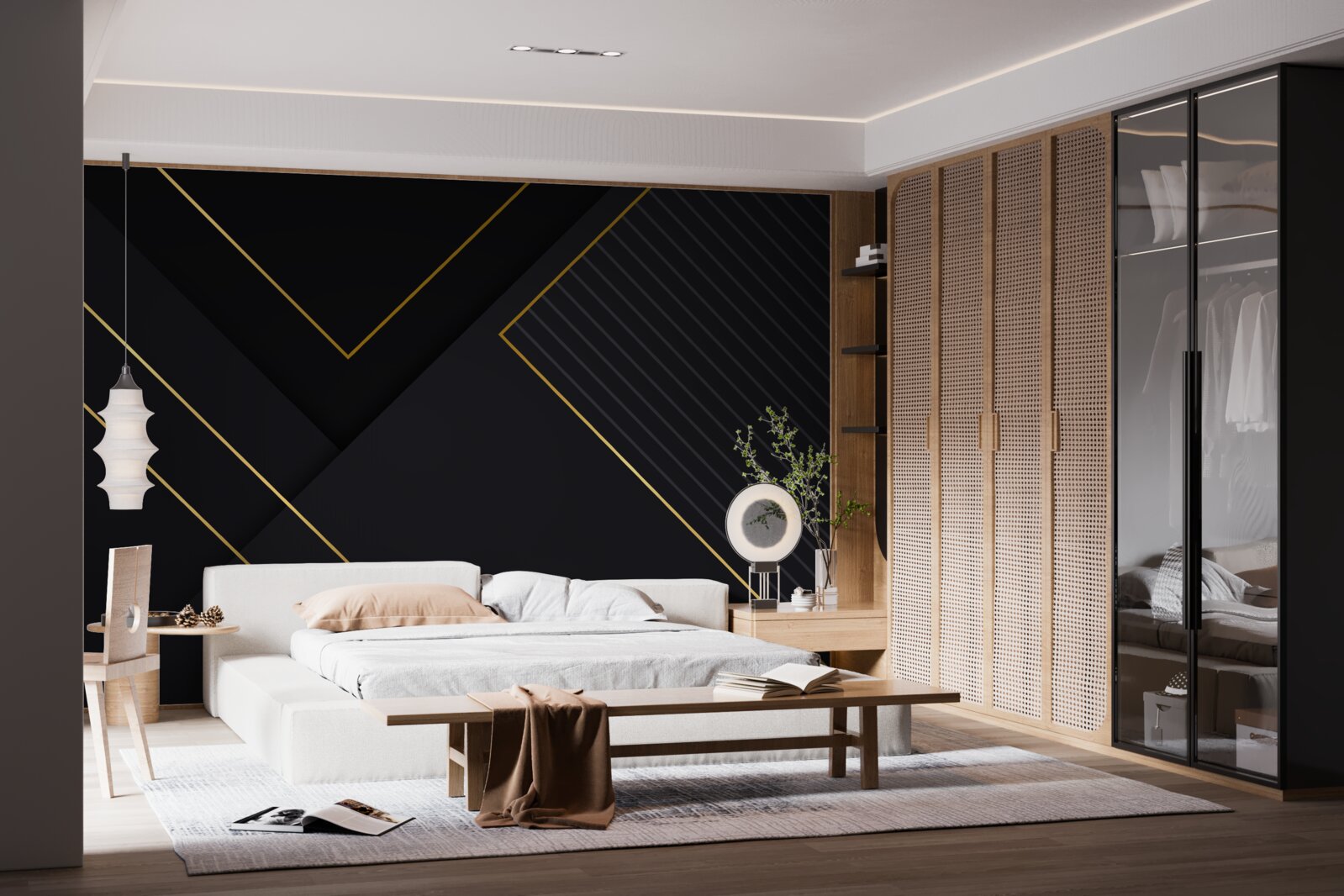 Фотошпалери прямокутники золотистого кольору з чорною серцевиною