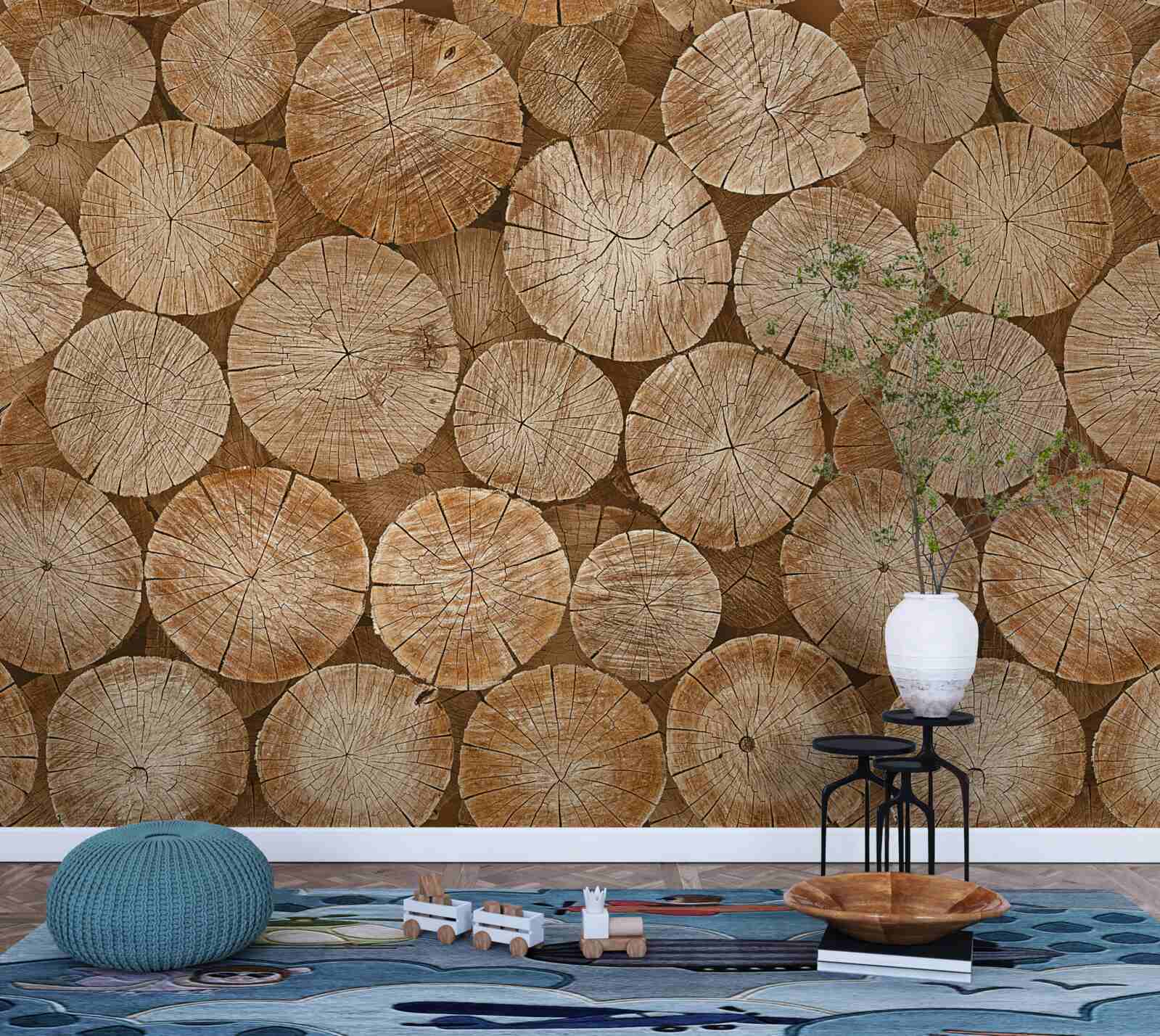 Фотошпалери купа заготовлених дров