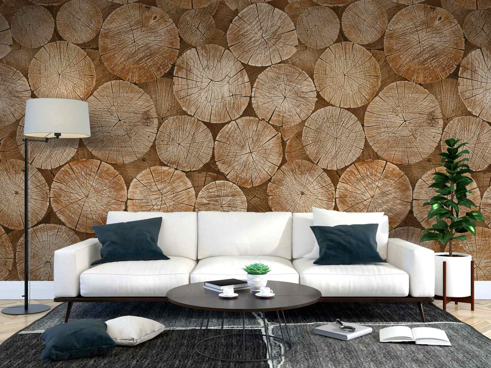 Фотошпалери купа заготовлених дров