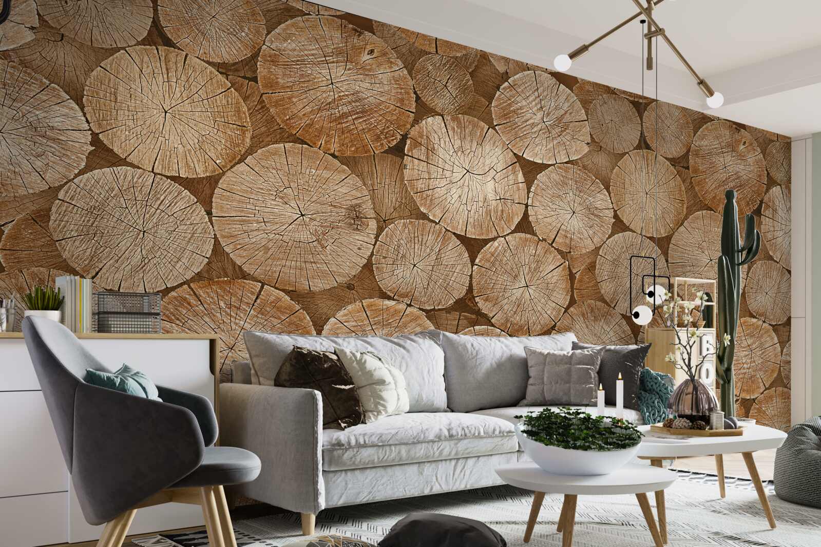 Фотошпалери купа заготовлених дров