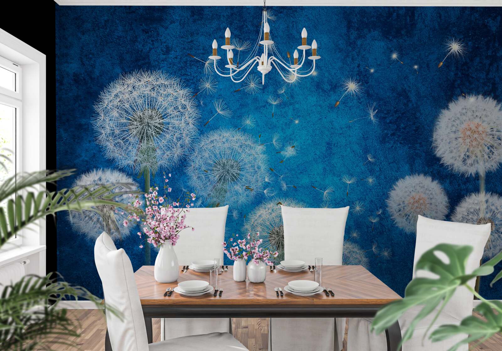 Фотошпалери зоряне небо всіяне кульбабами