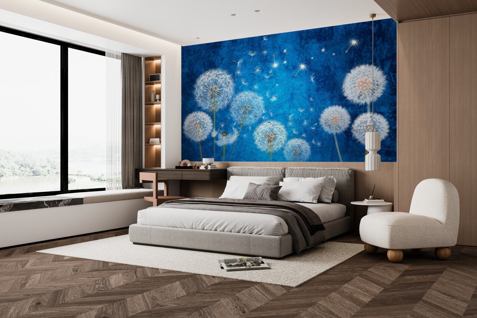 Фотошпалери зоряне небо всіяне кульбабами