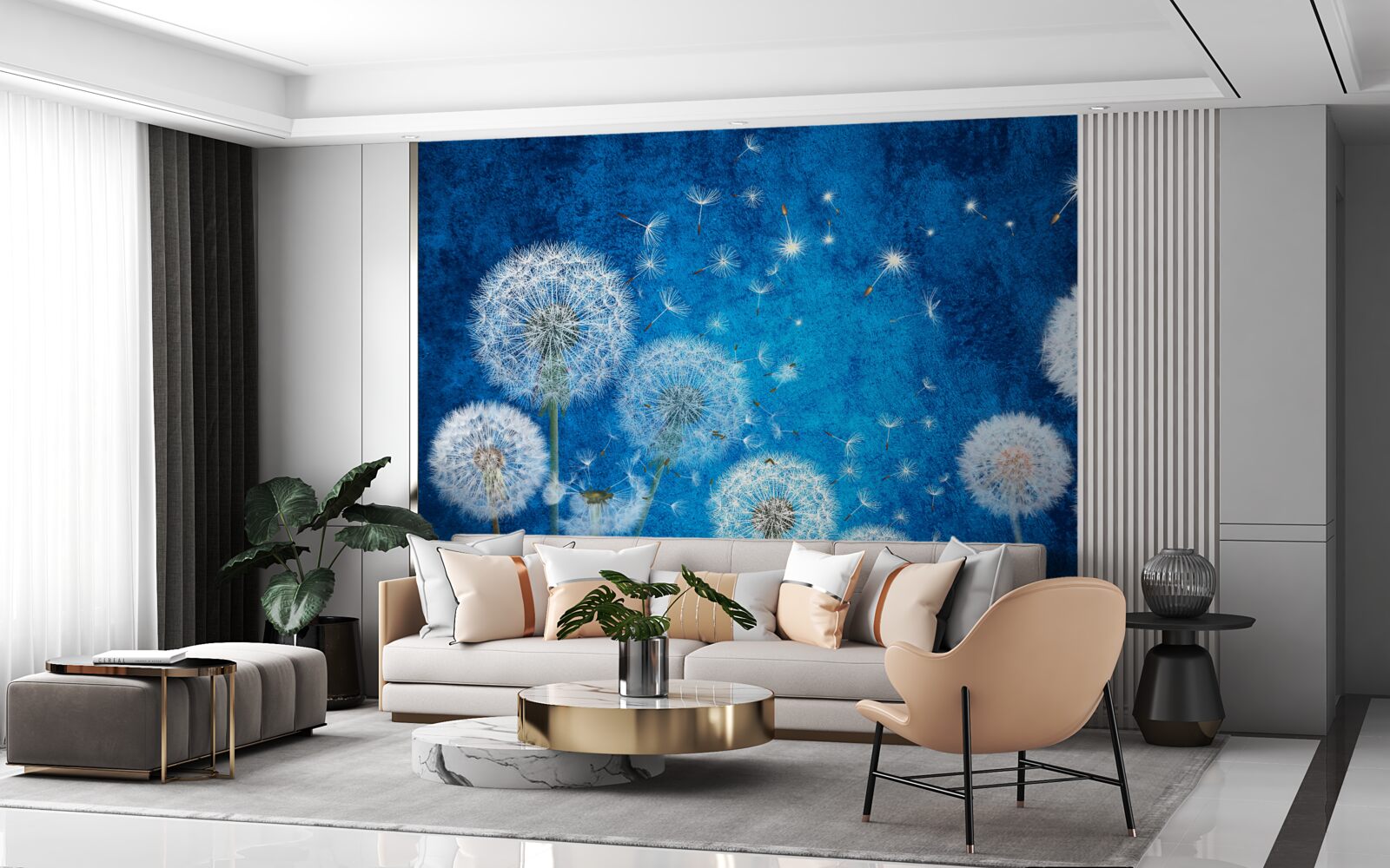 Фотошпалери зоряне небо всіяне кульбабами