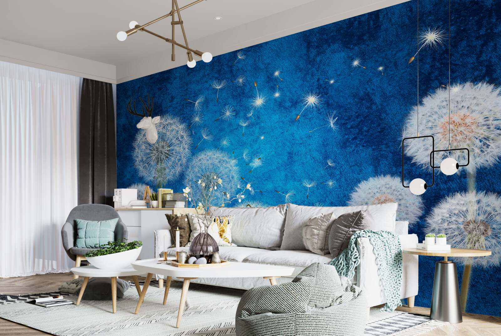 Фотошпалери зоряне небо всіяне кульбабами