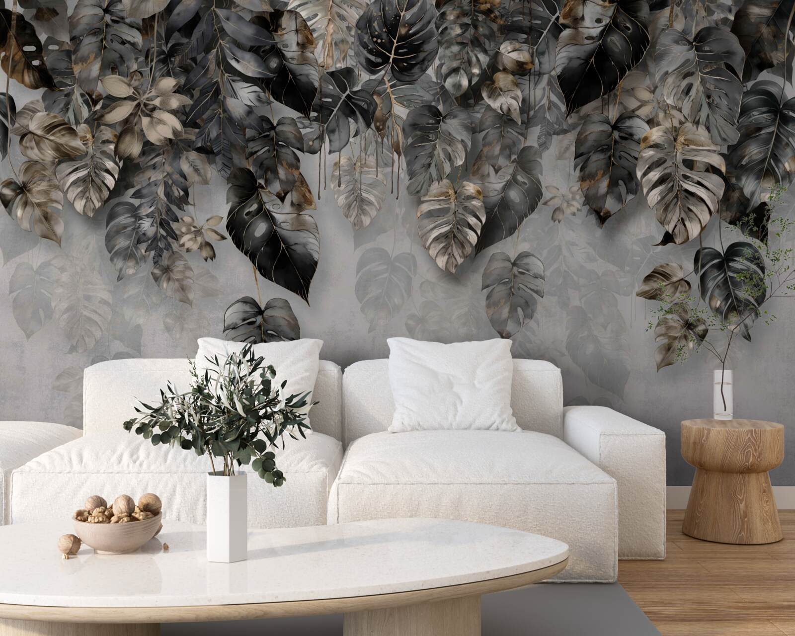 Фотошпалери звисає темне тропічне листя