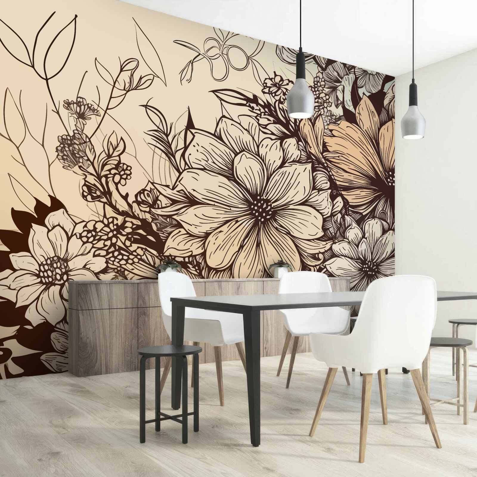 Фотошпалери тропічні квіти, наповнені кольором