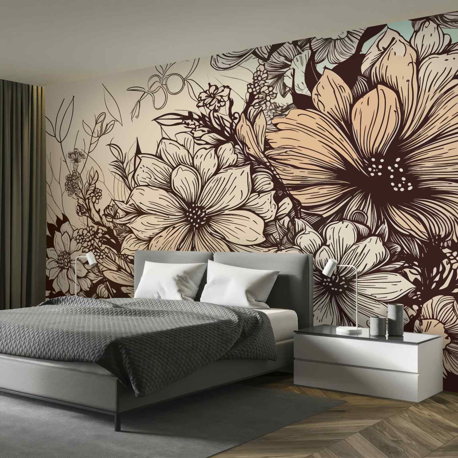 Фотошпалери тропічні квіти, наповнені кольором