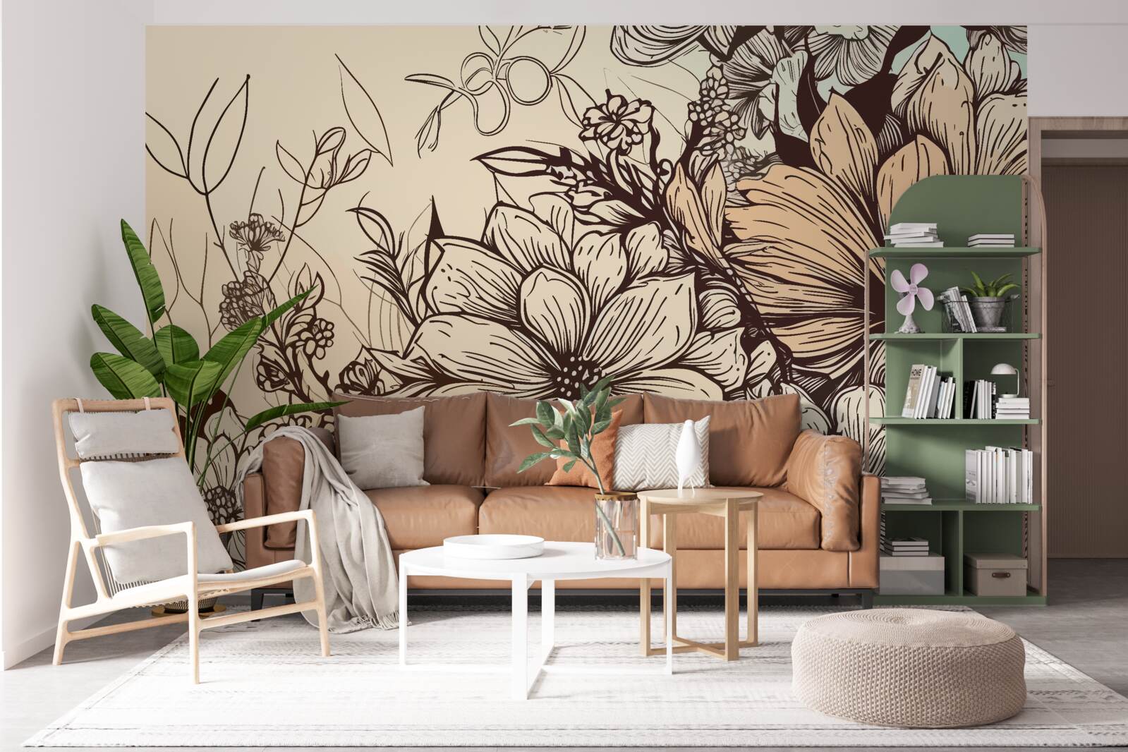 Фотошпалери тропічні квіти, наповнені кольором