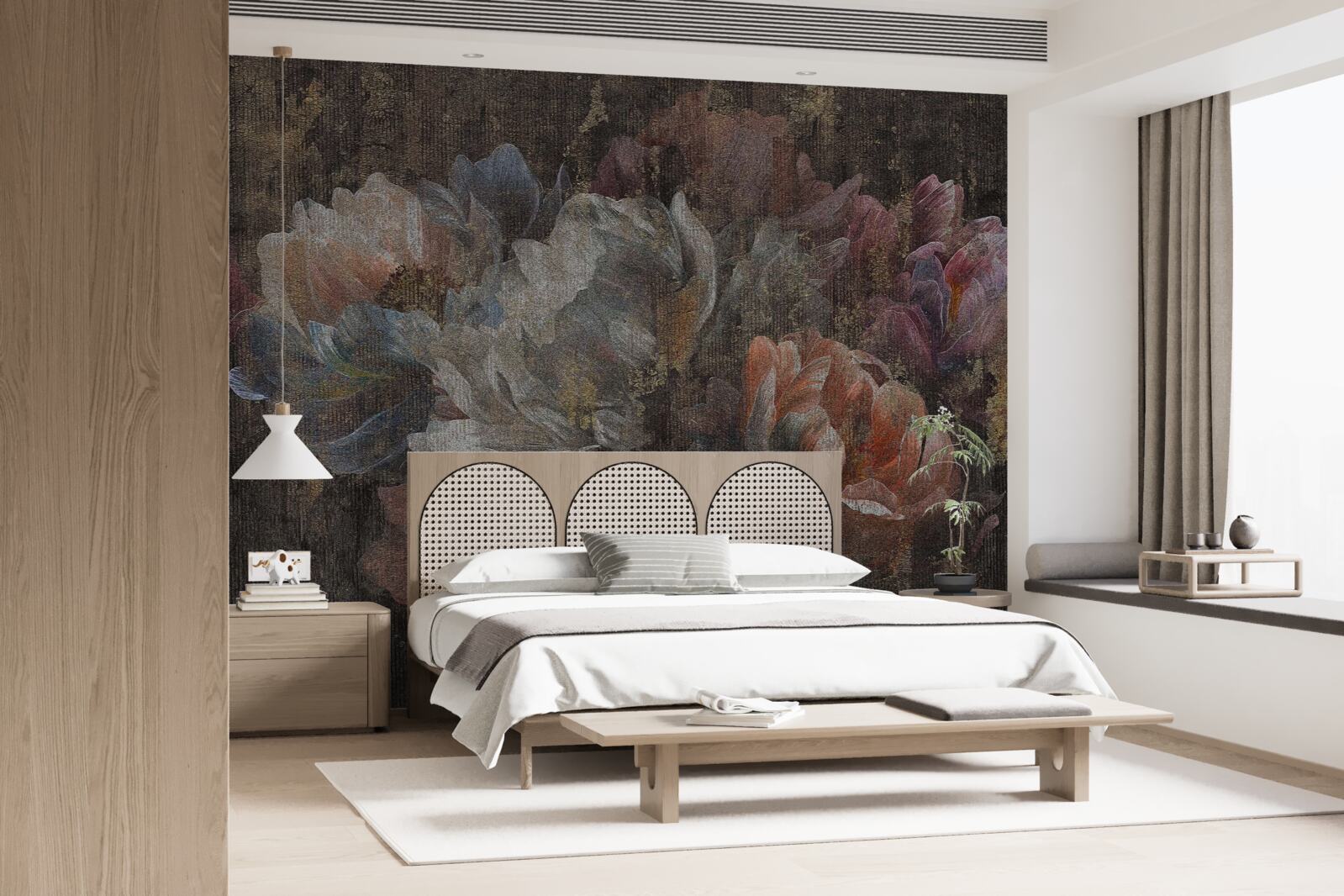 Фотошпалери осінні квіти під проливним дощем