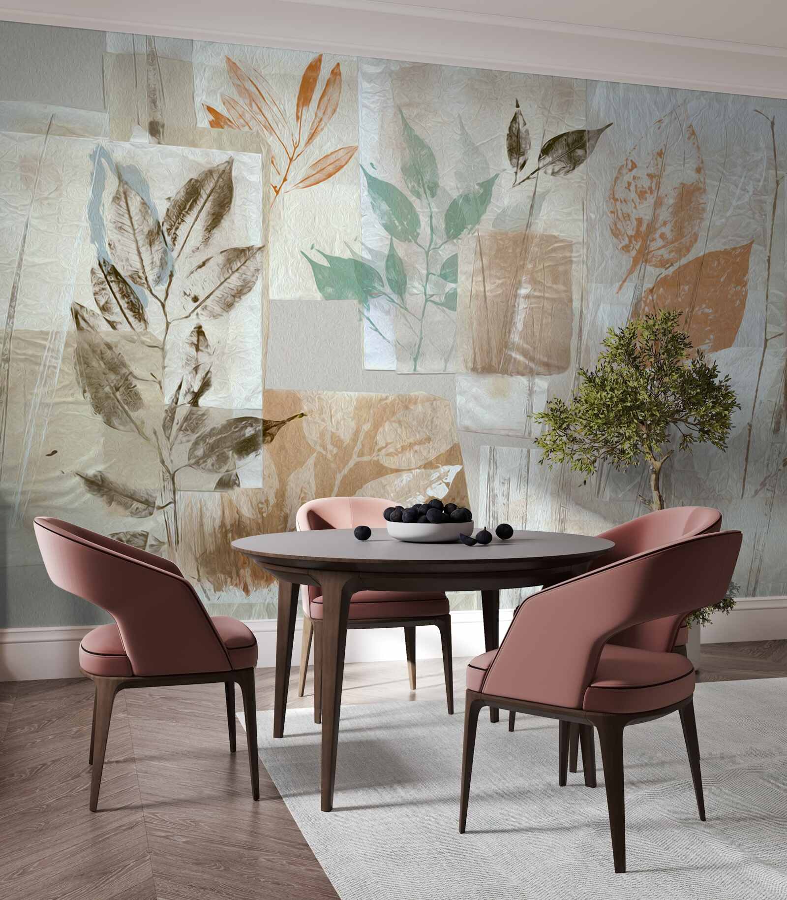 Фотошпалери виявлення квітів і листя за допомогою фарби