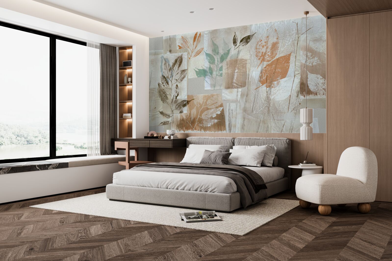 Фотошпалери виявлення квітів і листя за допомогою фарби