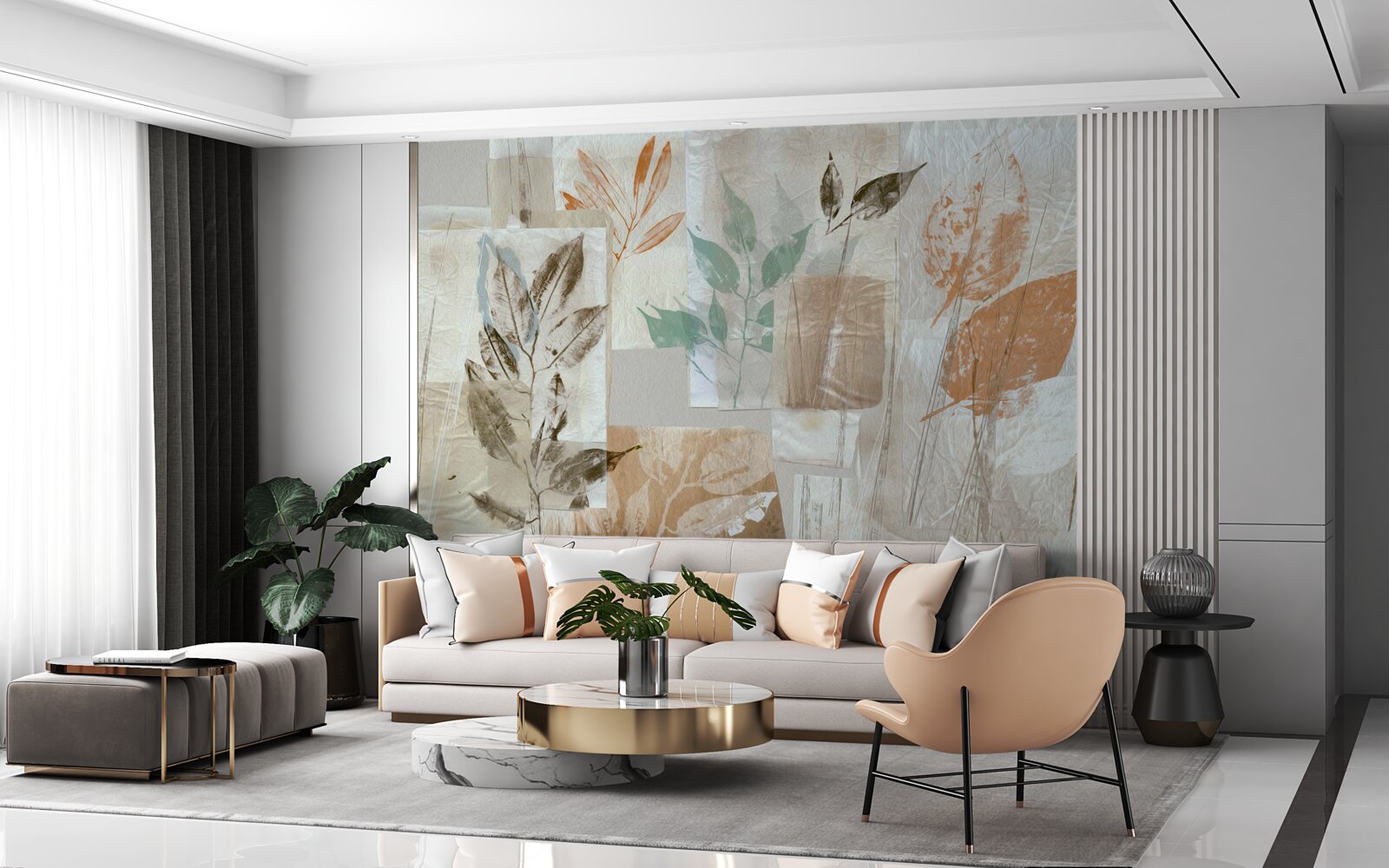 Фотошпалери виявлення квітів і листя за допомогою фарби