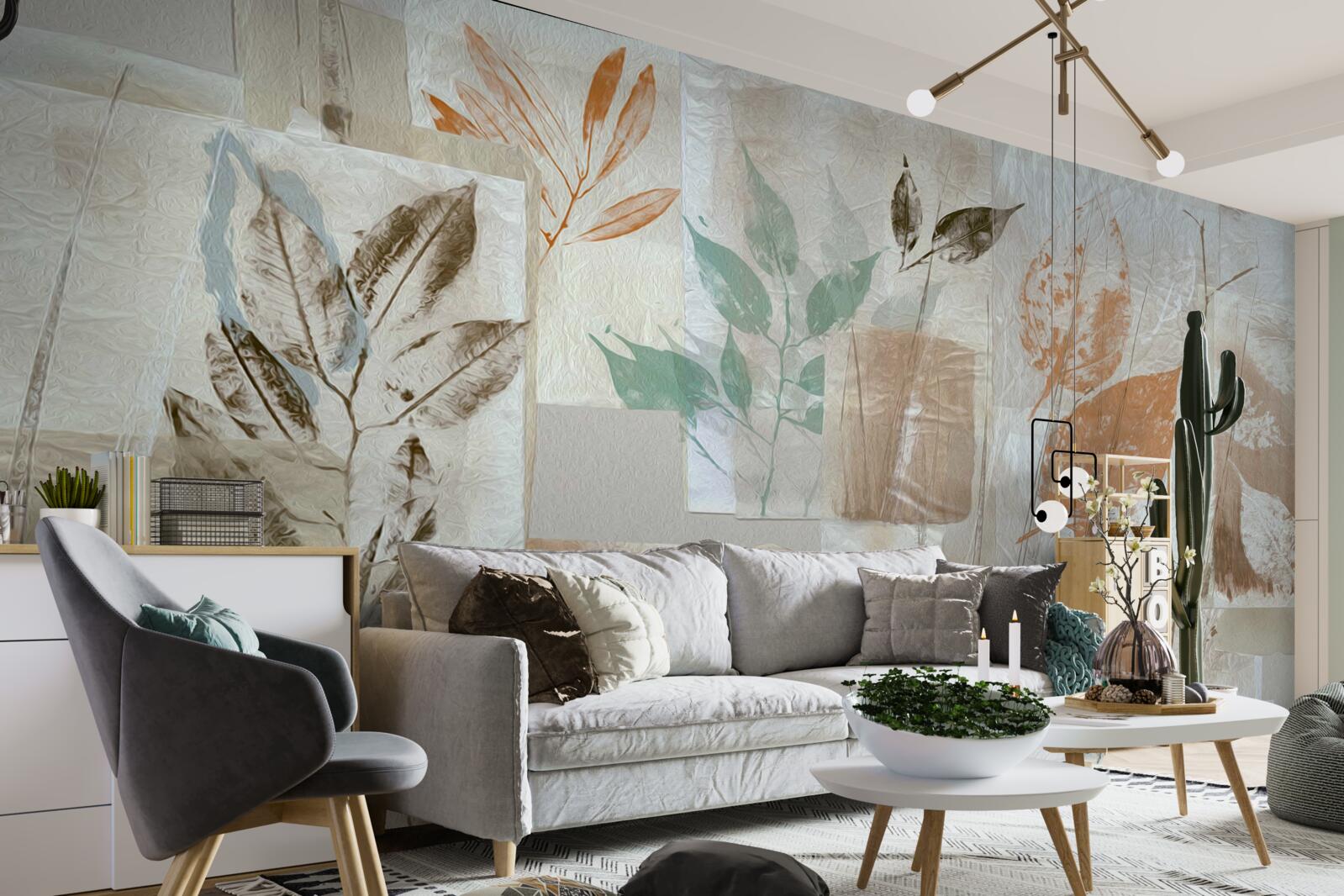 Фотошпалери виявлення квітів і листя за допомогою фарби