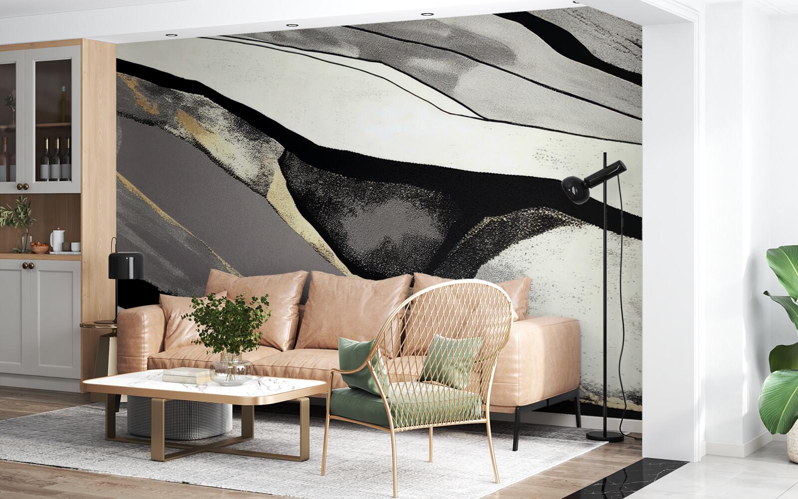 Фотошпалери непокірні гірські вершини, одягнені в чорне